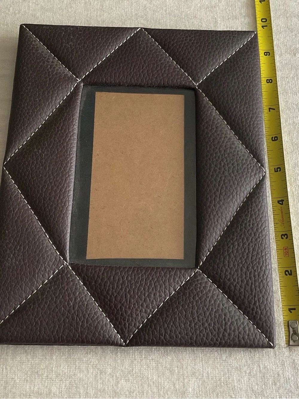 Brown Quilted Leather Photo Frame